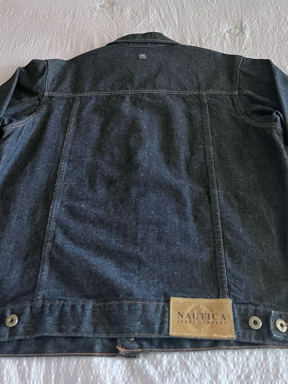 Vintage Y2K Náutica Men's Indigo Denim Jacket (oversized)